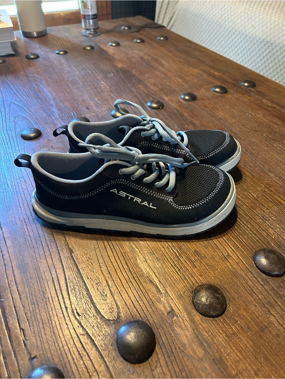 Astral Women’s Black Athletic Shoes with Blue Laces - Picture 2 of 5